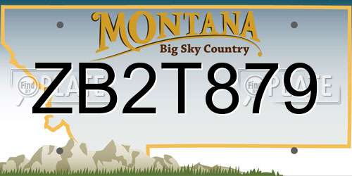 ZB2T879 Montana License Plate