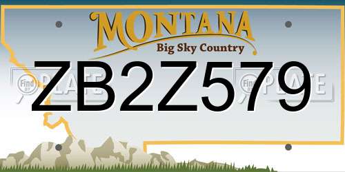 ZB2Z579 Montana License Plate