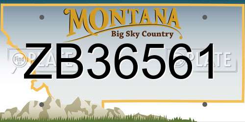 ZB36561 Montana License Plate