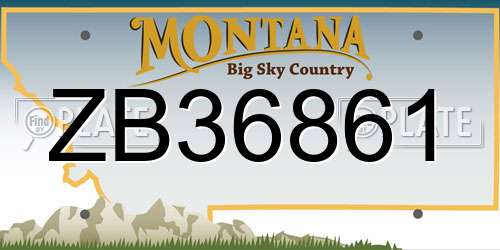 ZB36861 Montana License Plate