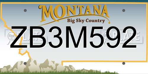 ZB3M592 Montana License Plate