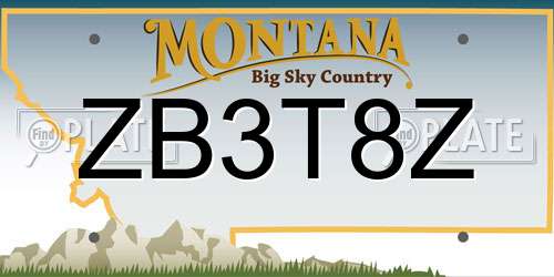 ZB3T8Z Montana License Plate