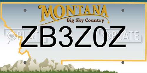 ZB3Z0Z Montana License Plate
