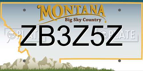 ZB3Z5Z Montana License Plate