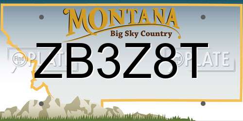 ZB3Z8T Montana License Plate