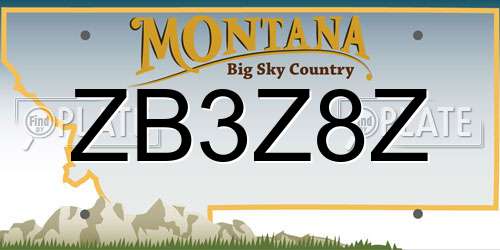 ZB3Z8Z Montana License Plate