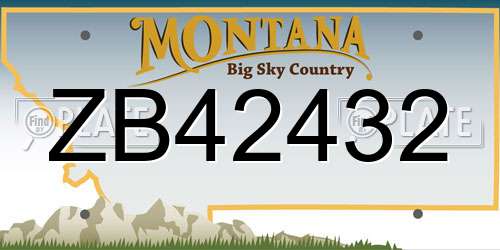ZB42432 Montana License Plate
