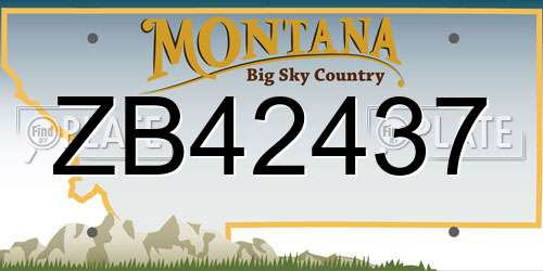 ZB42437 Montana License Plate