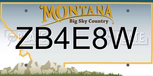 ZB4E8W Montana License Plate