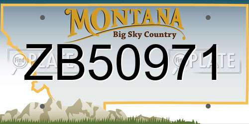 ZB50971 Montana License Plate
