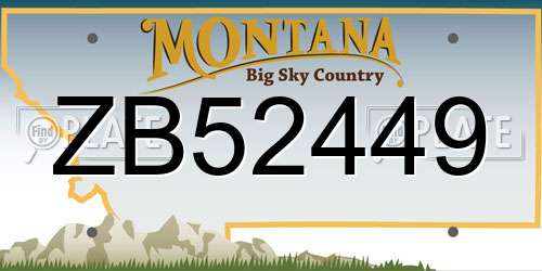 ZB52449 Montana License Plate