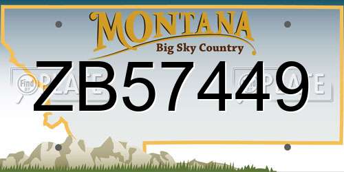 ZB57449 Montana License Plate