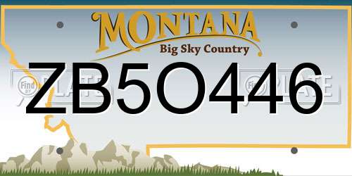 ZB5O446 Montana License Plate