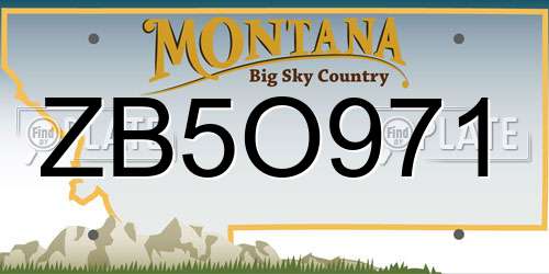 ZB5O971 Montana License Plate