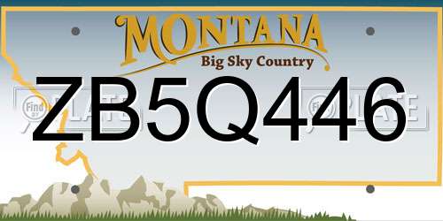 ZB5Q446 Montana License Plate