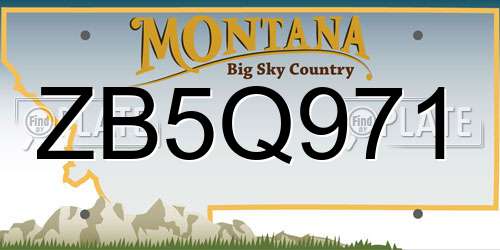 ZB5Q971 Montana License Plate