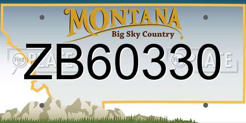 ZB60330 Montana License Plate