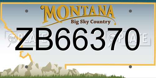 ZB66370 Montana License Plate