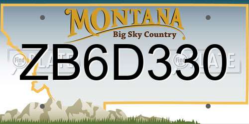 ZB6D330 Montana License Plate