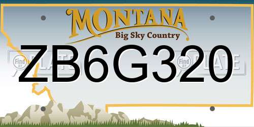 ZB6G320 Montana License Plate