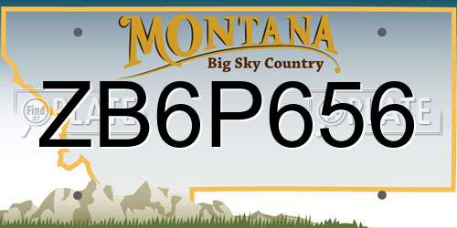 ZB6P656 Montana License Plate