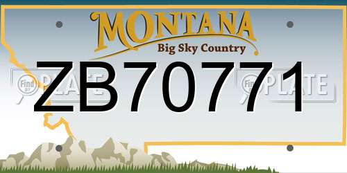 ZB70771 Montana License Plate