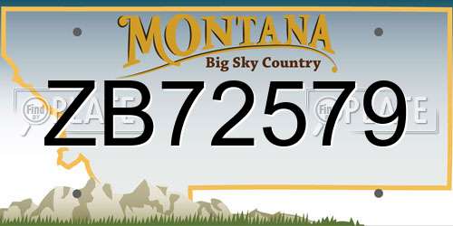 ZB72579 Montana License Plate