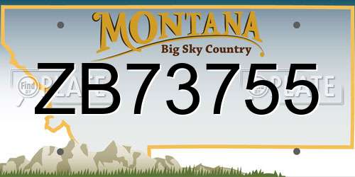 ZB73755 Montana License Plate