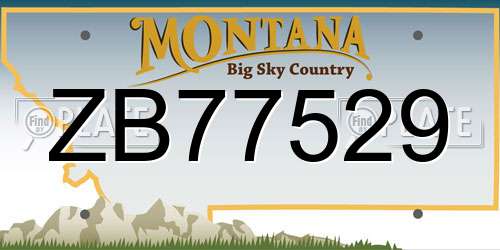 ZB77529 Montana License Plate
