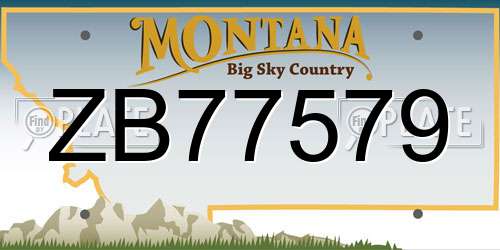 ZB77579 Montana License Plate