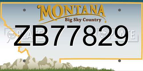 ZB77829 Montana License Plate