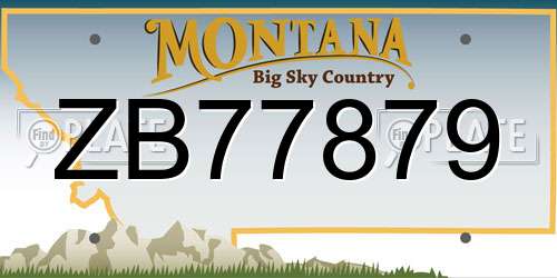 ZB77879 Montana License Plate