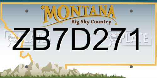 ZB7D271 Montana License Plate