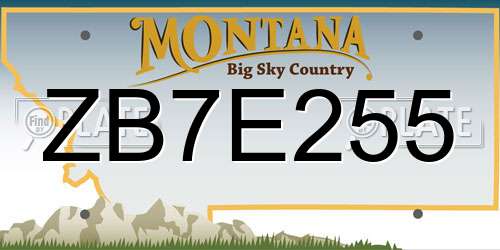 ZB7E255 Montana License Plate