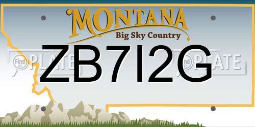 ZB7I2G Montana License Plate