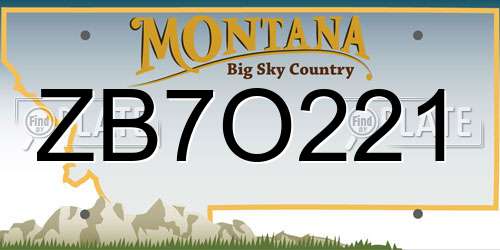 ZB7O221 Montana License Plate