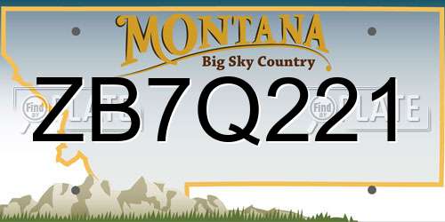 ZB7Q221 Montana License Plate