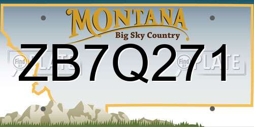 ZB7Q271 Montana License Plate