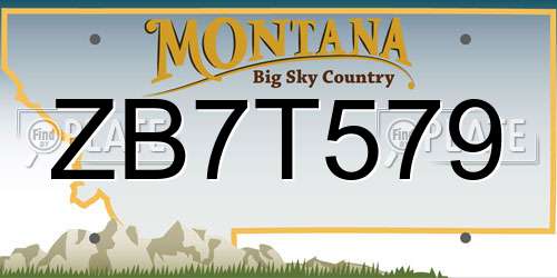 ZB7T579 Montana License Plate