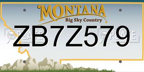 ZB7Z579 Montana License Plate