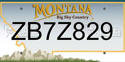 ZB7Z829 Montana License Plate
