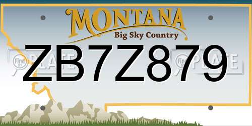 ZB7Z879 Montana License Plate