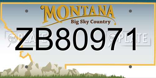 ZB80971 Montana License Plate