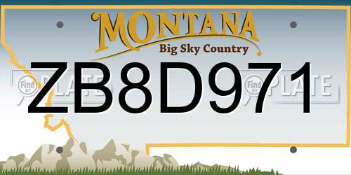ZB8D971 Montana License Plate