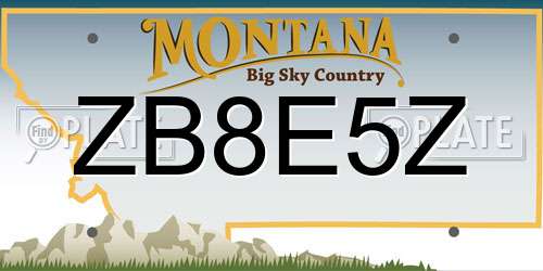 ZB8E5Z Montana License Plate