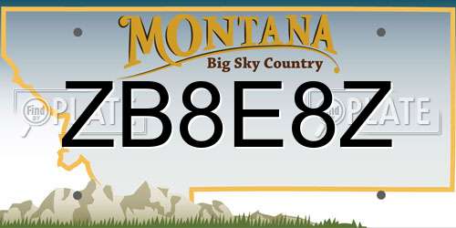 ZB8E8Z Montana License Plate