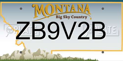 ZB9V2B Montana License Plate
