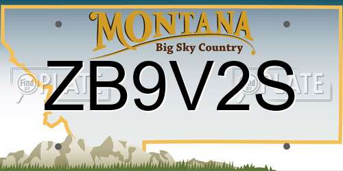 ZB9V2S Montana License Plate