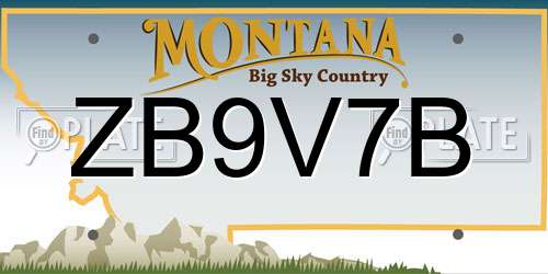 ZB9V7B Montana License Plate