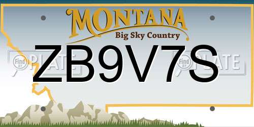 ZB9V7S Montana License Plate